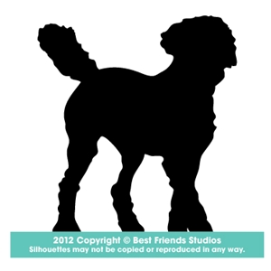 300x300 Labradoodle Dog Silhouette Gifts, Stationery, Address Labels