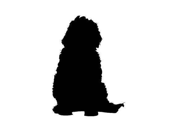 570x428 Labradoodle V1 Dog Breed Silhouette Custom Die Cut Vinyl Decal