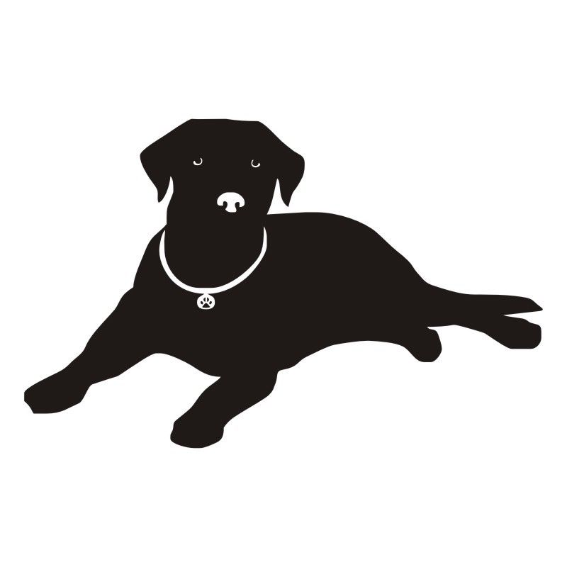 800x800 Lying Dog Decal Labrador Silhouette Vinyl Wall Decals For Living