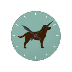 307x307 Chocolate Lab Wall Clocks Zazzle