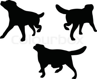 320x262 Vector Silhouette Setter On White Background Stock Vector
