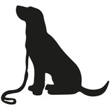 160x160 Labrador Retriever. Vector Black Silhouette On A White Background