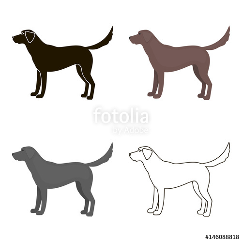 500x500 Labrador Vector Icon In Cartoon Style For Web Stock Image