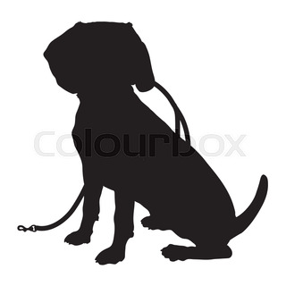 320x320 A Silhouette Of A Sitting Labrador Retriever Holding A Leash