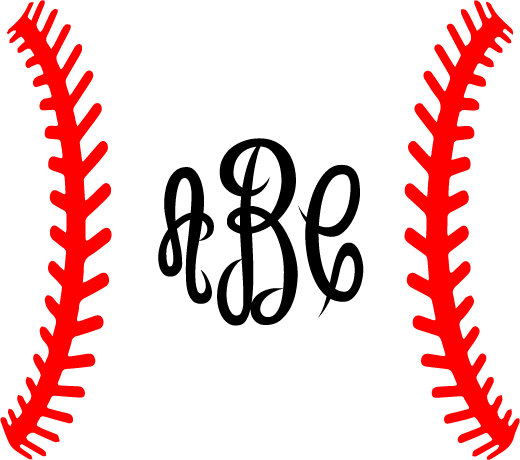 520x460 Baseball Laces Svg Baseball Monogram Frame Svg Silhouette