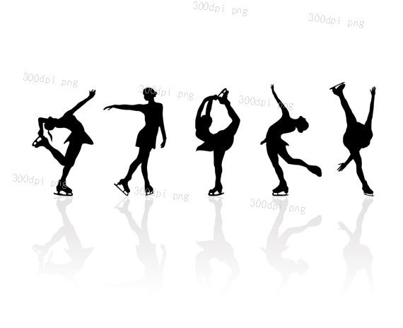 570x464 Ice Skating Silhouette Digital Clipart Vector Eps Png Files Clip