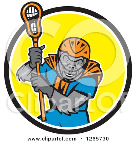 450x470 Clipart Of A Cartoon Gorilla Boxer Fighting In A Black White