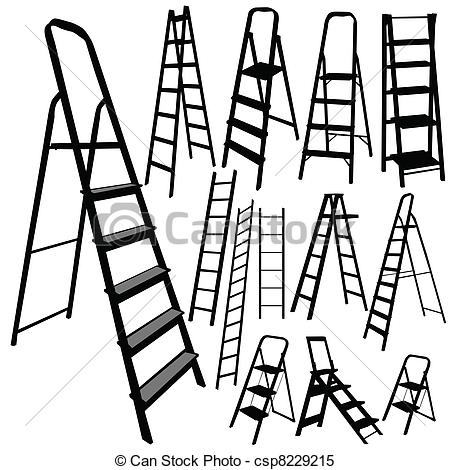 450x470 Ladder Vector Silhouette In Black Color On White Clipart Vector