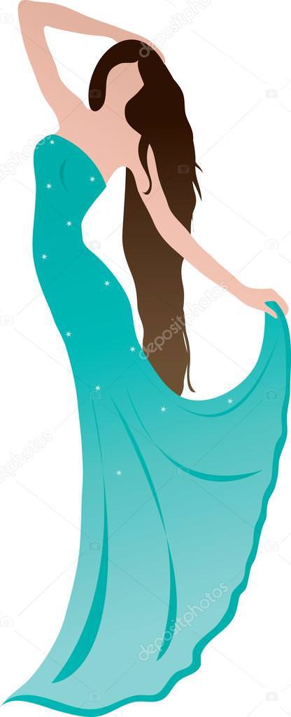 416x1023 Lady In Gown Clipart
