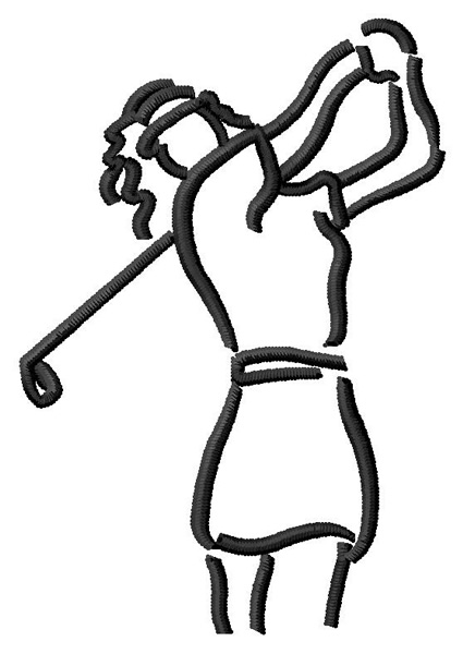 425x600 Lady Golfer Silhouette Clipart