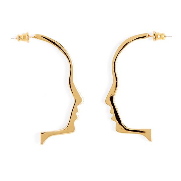 600x600 Silhouette Earring In Gold Lady Grey