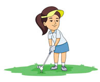 195x160 Lady Golfer Clip Art