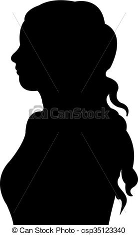 277x470 A Lady Head Silhouette Eps Vector