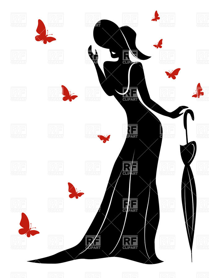 675x900 Lady In Dress Silhouette Clipart