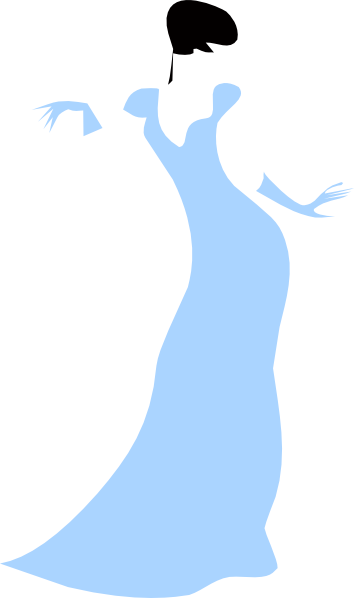 354x598 Lovely Woman In A Blue Dress Clip Art