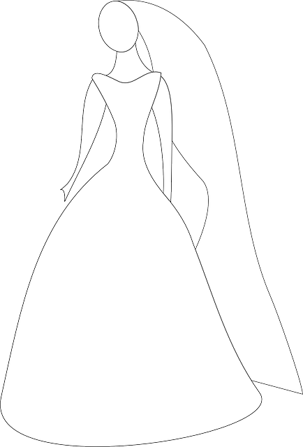 434x640 Outline, Lady, Silhouette, Woman, Wedding, Bride, White