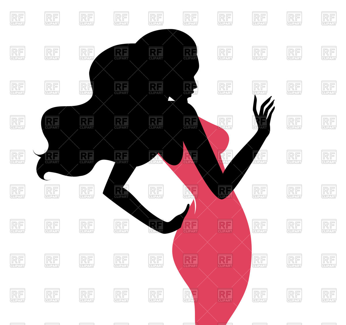 1200x1127 Woman In Dress Silhouette Vector