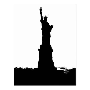 307x307 Silhouette Statue Of Liberty Postcards Zazzle