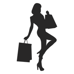 256x256 Girls With Shopping Bags Silhouettes