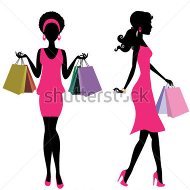 380x380 Black Woman Shopping Clipart
