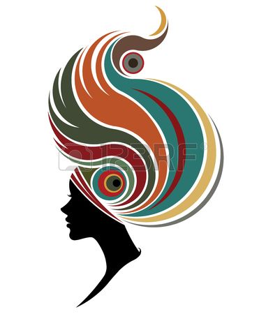 381x450 Illustration Of African Women Silhouette Fashion Models On White