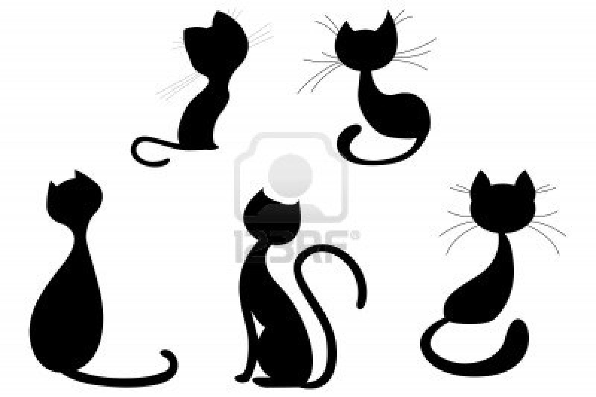 1200x801 Cartoon Cat Silhouette Collection Stock Photo Tattoos