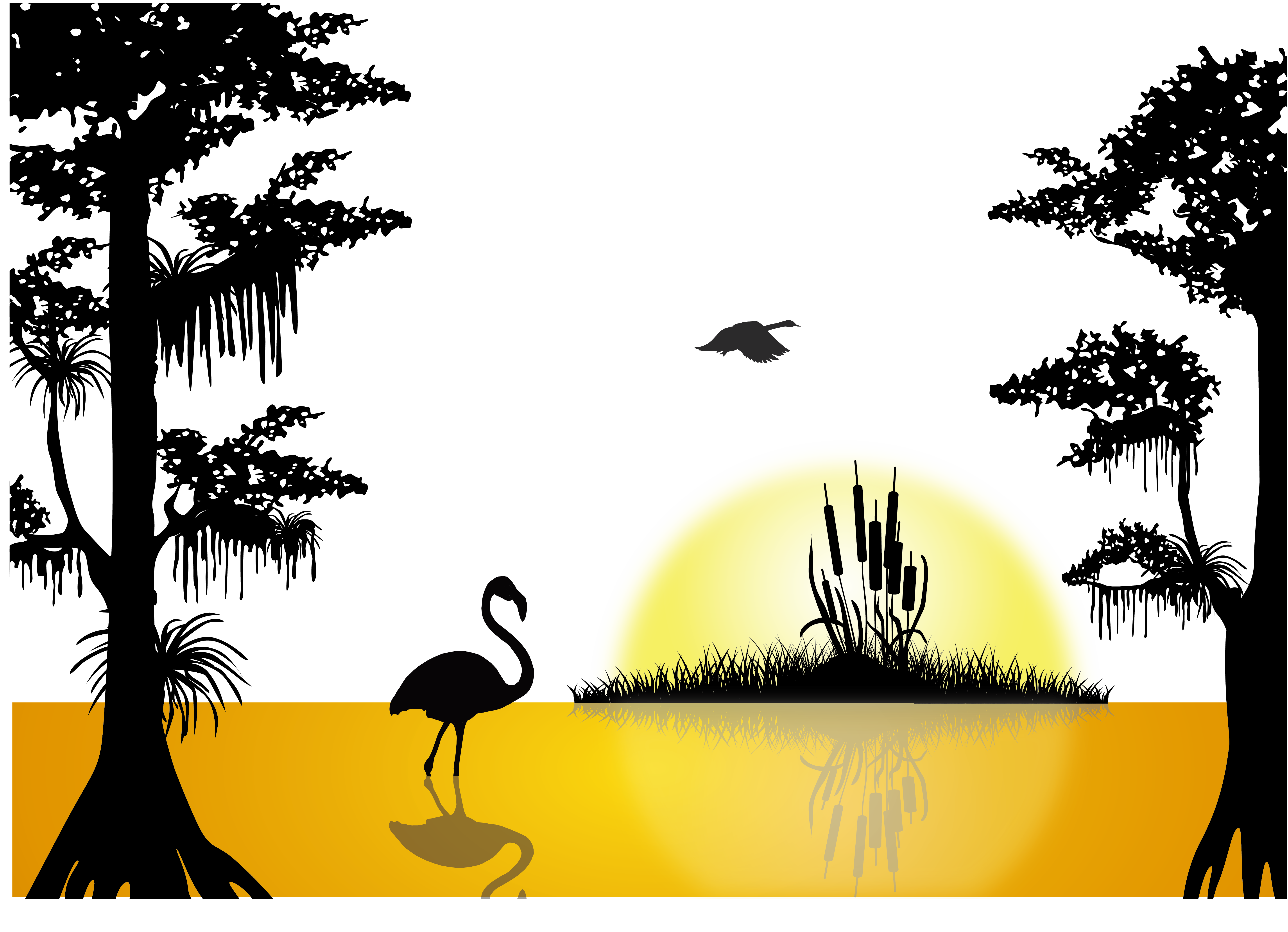 5871x4247 Sunset Lake Silhouette