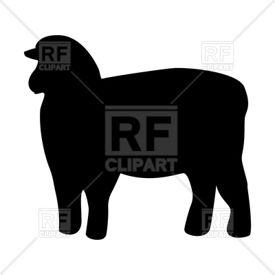 400x400 Sheep Silhouette Black Black Color Icon Royalty Free Vector Clip