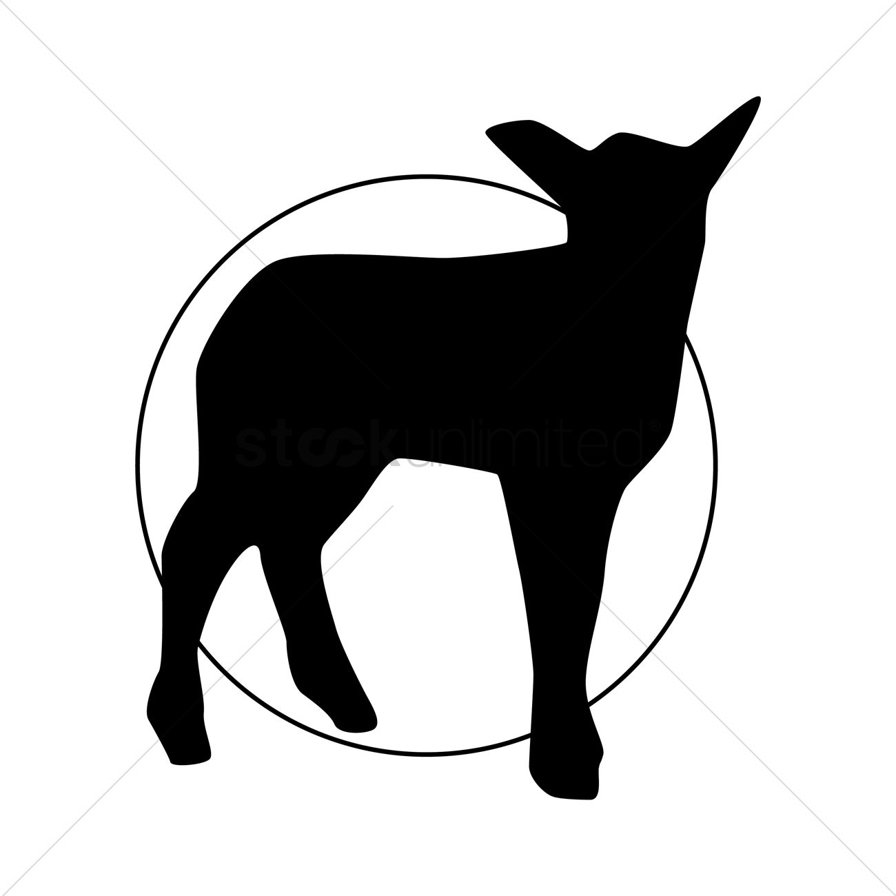 1300x1300 Silhouette Of Lamb Vector Image