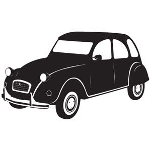 300x300 Wallsticker 2cv Otomoto Silhouettes, Cars