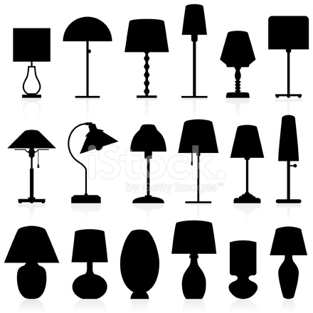 440x440 Lamp Silhouettes Pack Stock Vector