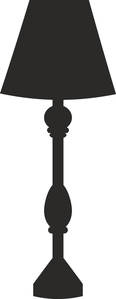390x1000 Lamp Silhouette Vector Dxf File Free Download