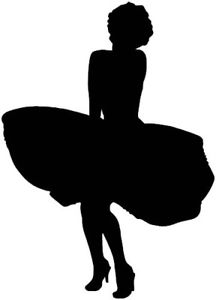 216x300 Marilyn Monroe Silhouette Vinyl Decal Sticker For Car Window Wall