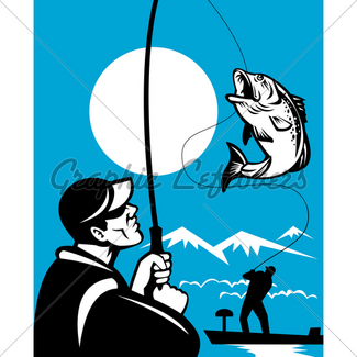 325x325 Fishing Silhouettes Gl Stock Images
