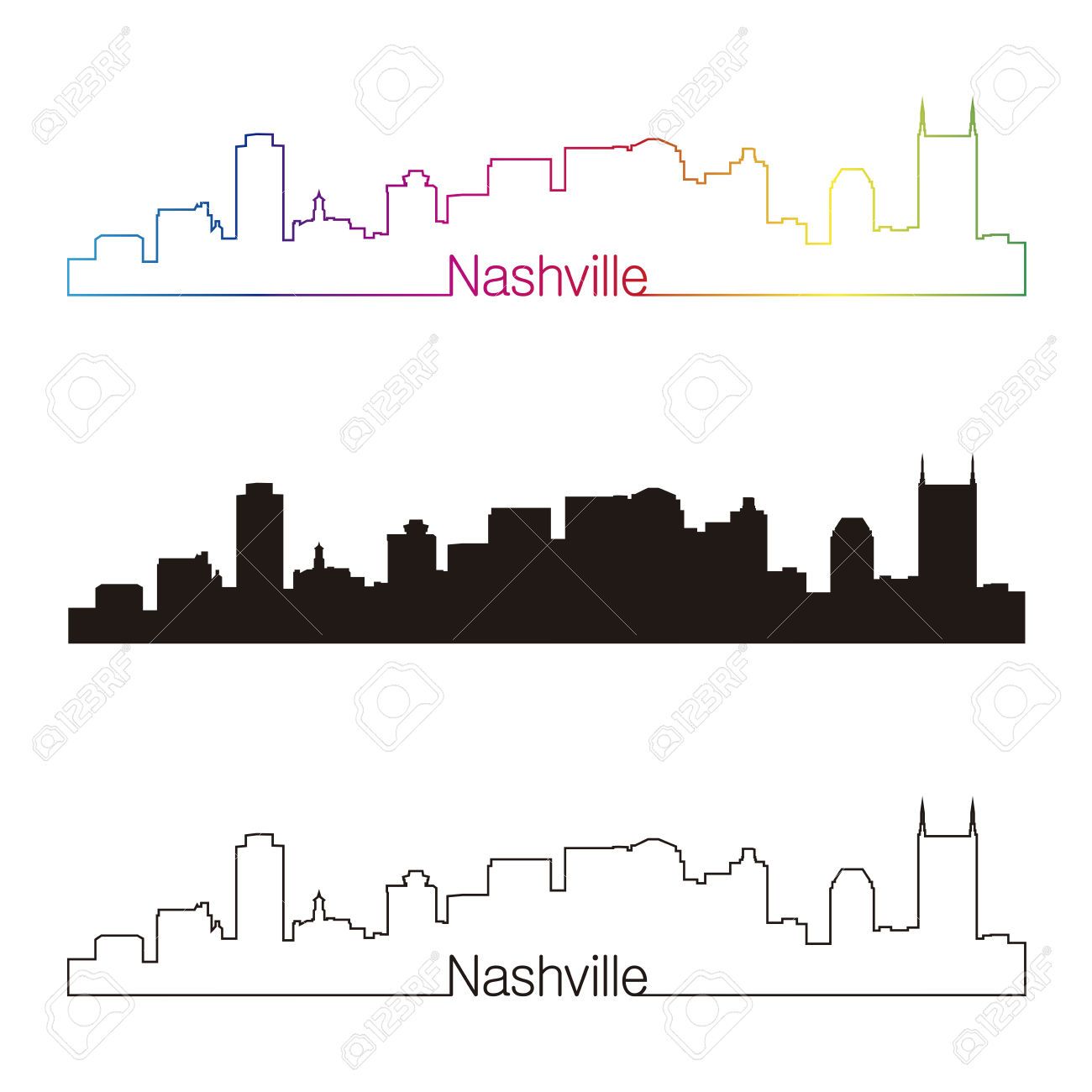 1300x1300 Nashville Skyline Silhouette