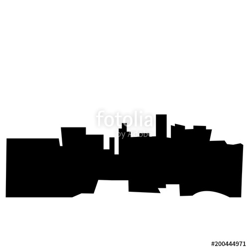 500x500 Las Vegas Silhouette On White Background, In Black Stock Image