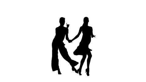 480x270 Couple Silhouette Professional Dancing Latino On White Background