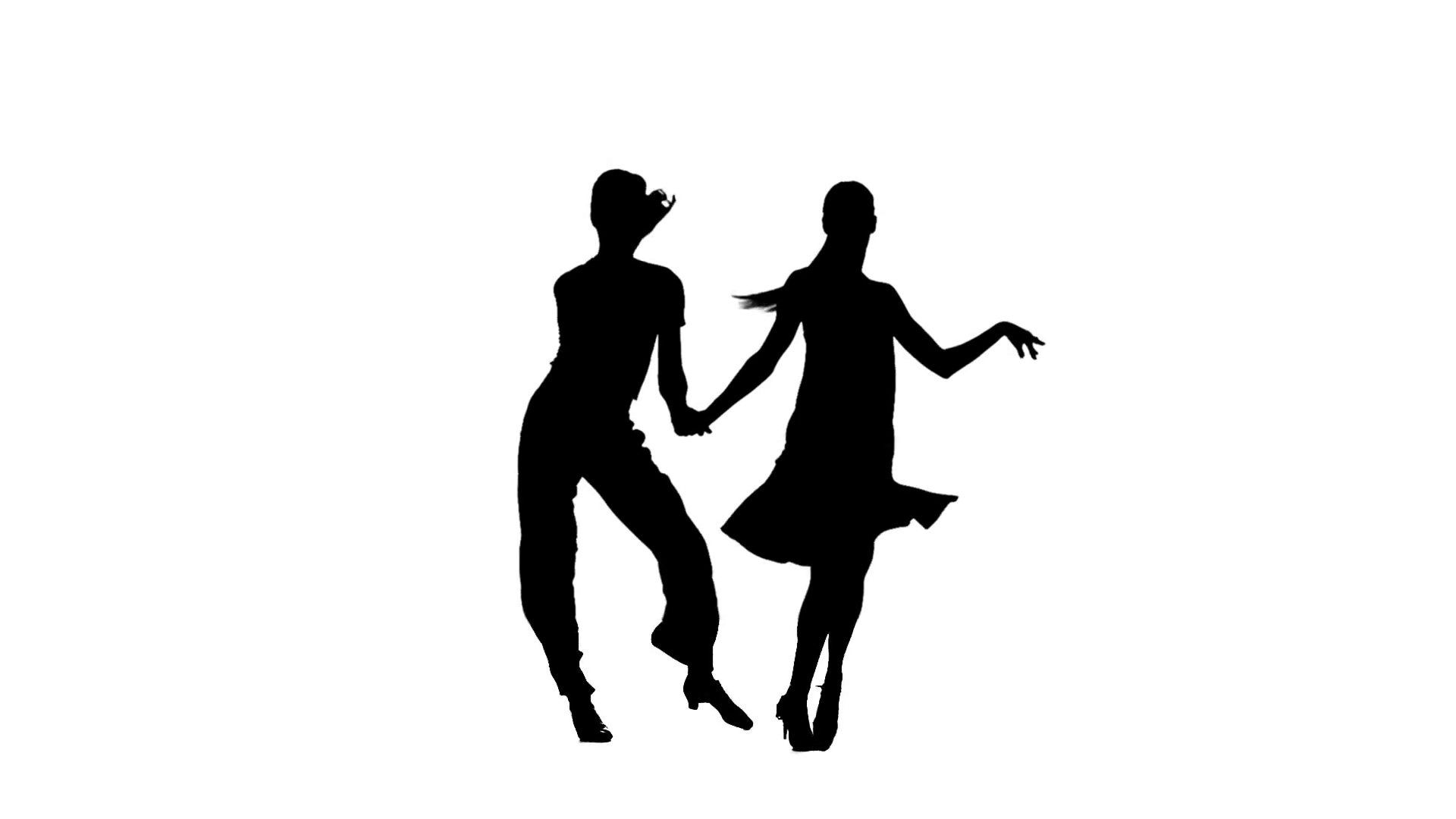 1920x1080 Couple Silhouette Professional Dancing Latino On White Background