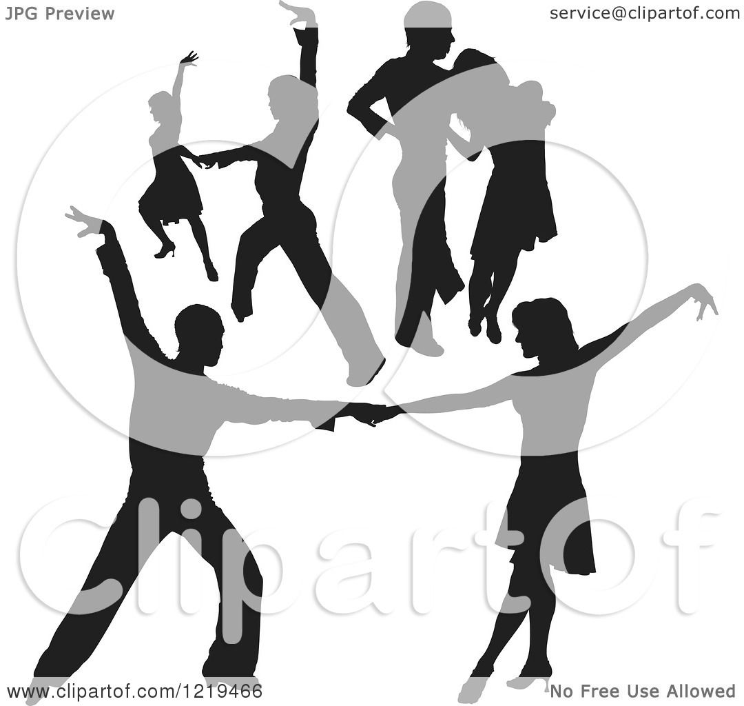 1080x1024 Clipart Of A Black Silhouetted Latin Dance Couples 7