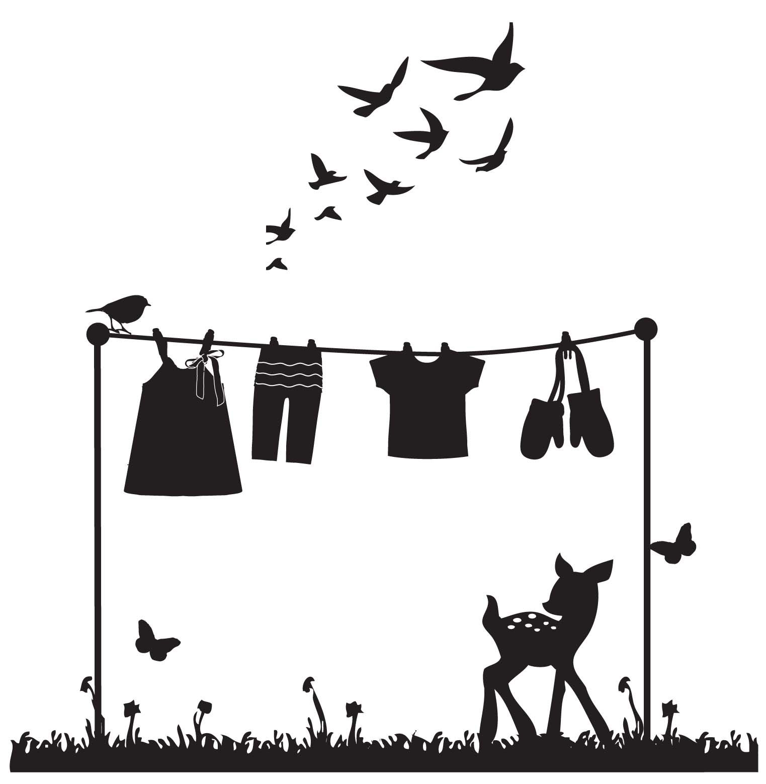 1523x1558 Clothes Line Silhouette