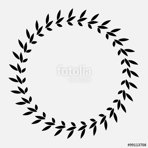 500x500 Tattoo Of Laurel Wreath. Black Abstract Ornament, Silhouette