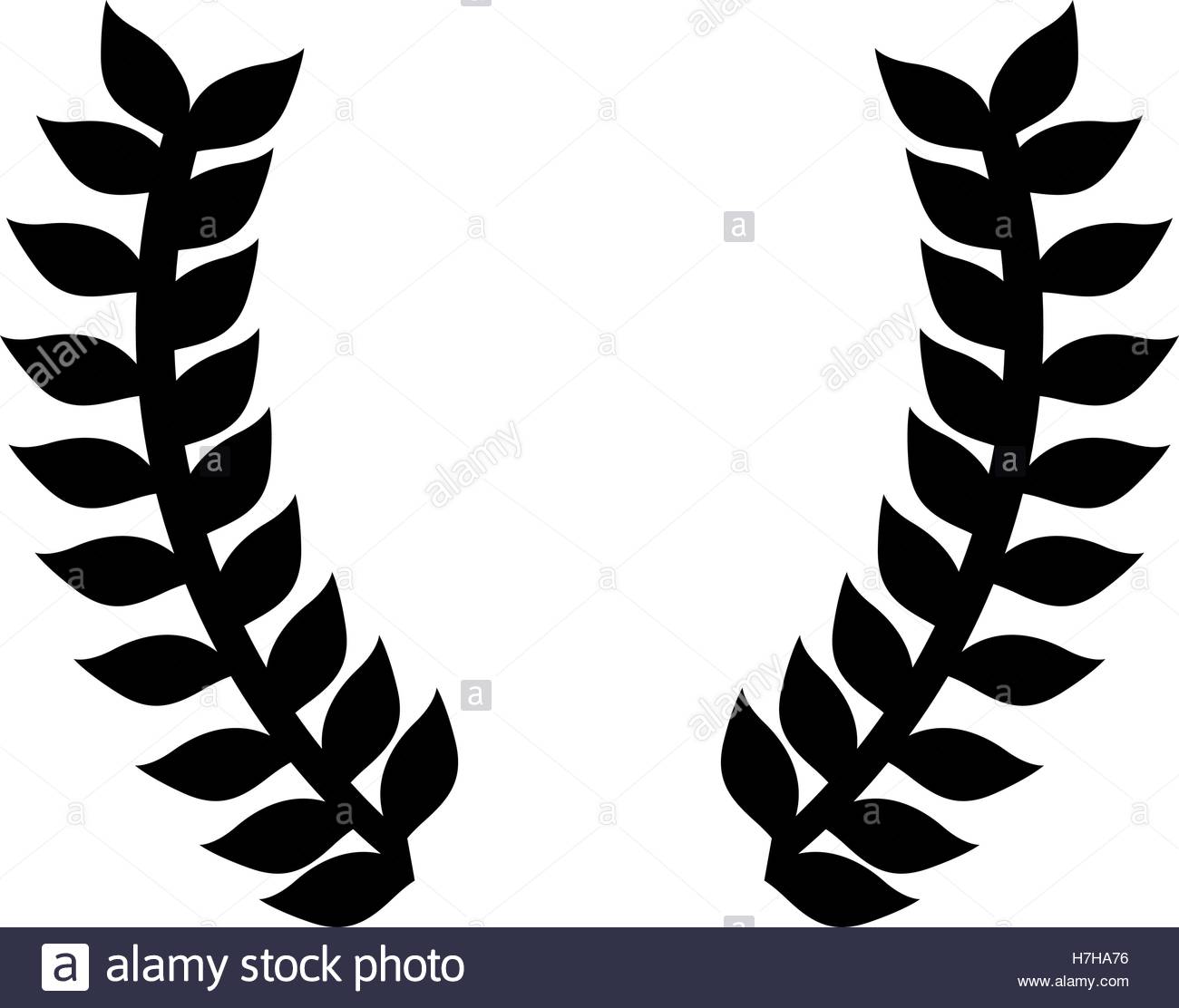 1300x1112 Silhouette Of Laurel Leaves Wreath Icon Over White Background