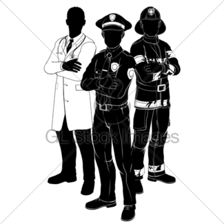 325x325 Policeman Or Police Officer Silhouette Gl Stock Images