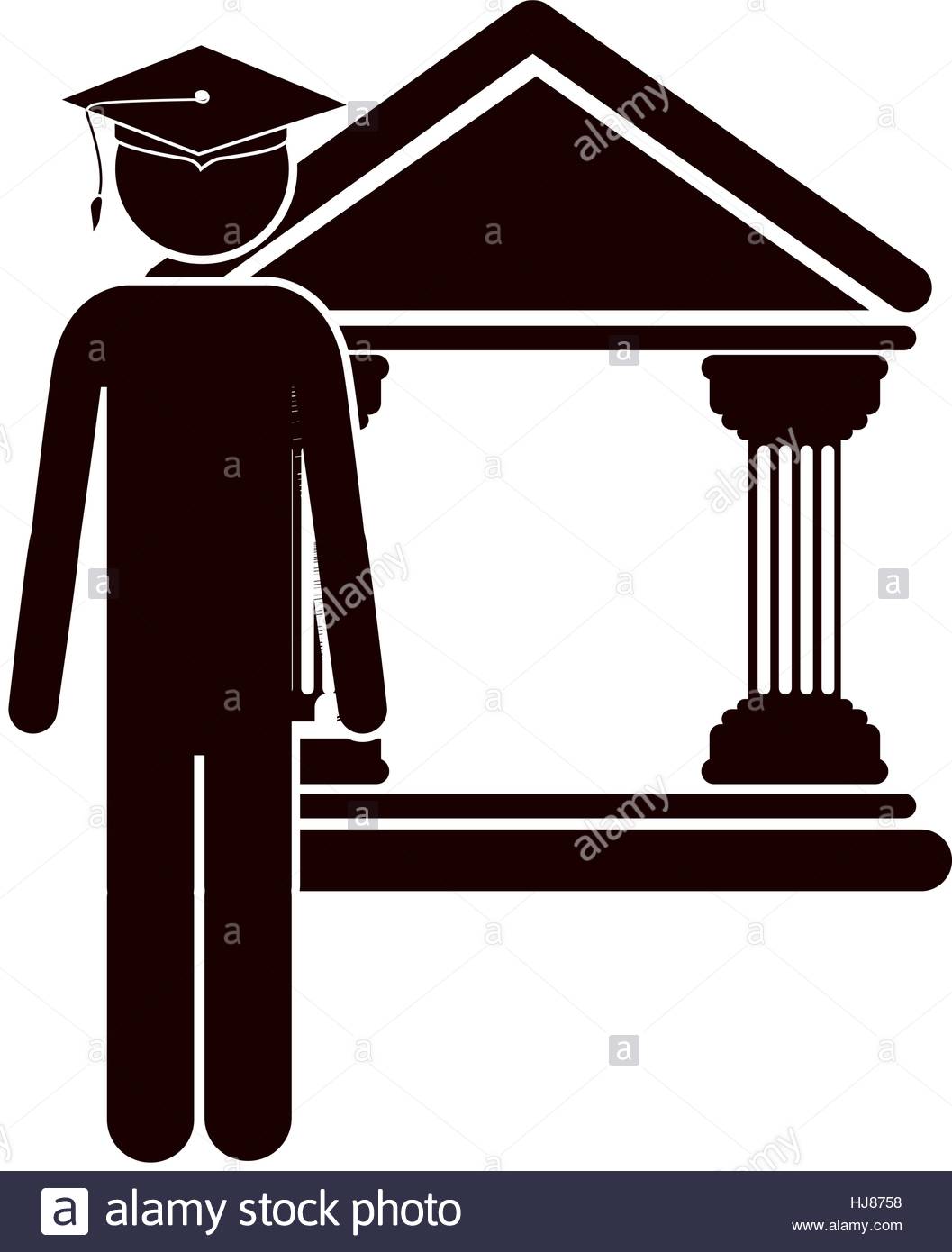 1057x1390 Black Silhouette Lawyer With Graduation Hat Vector Illustration