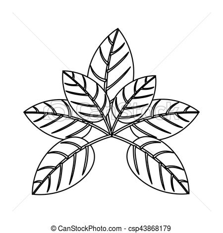 450x470 Silhouette Of Leaves With Ramifications Vector Illustration