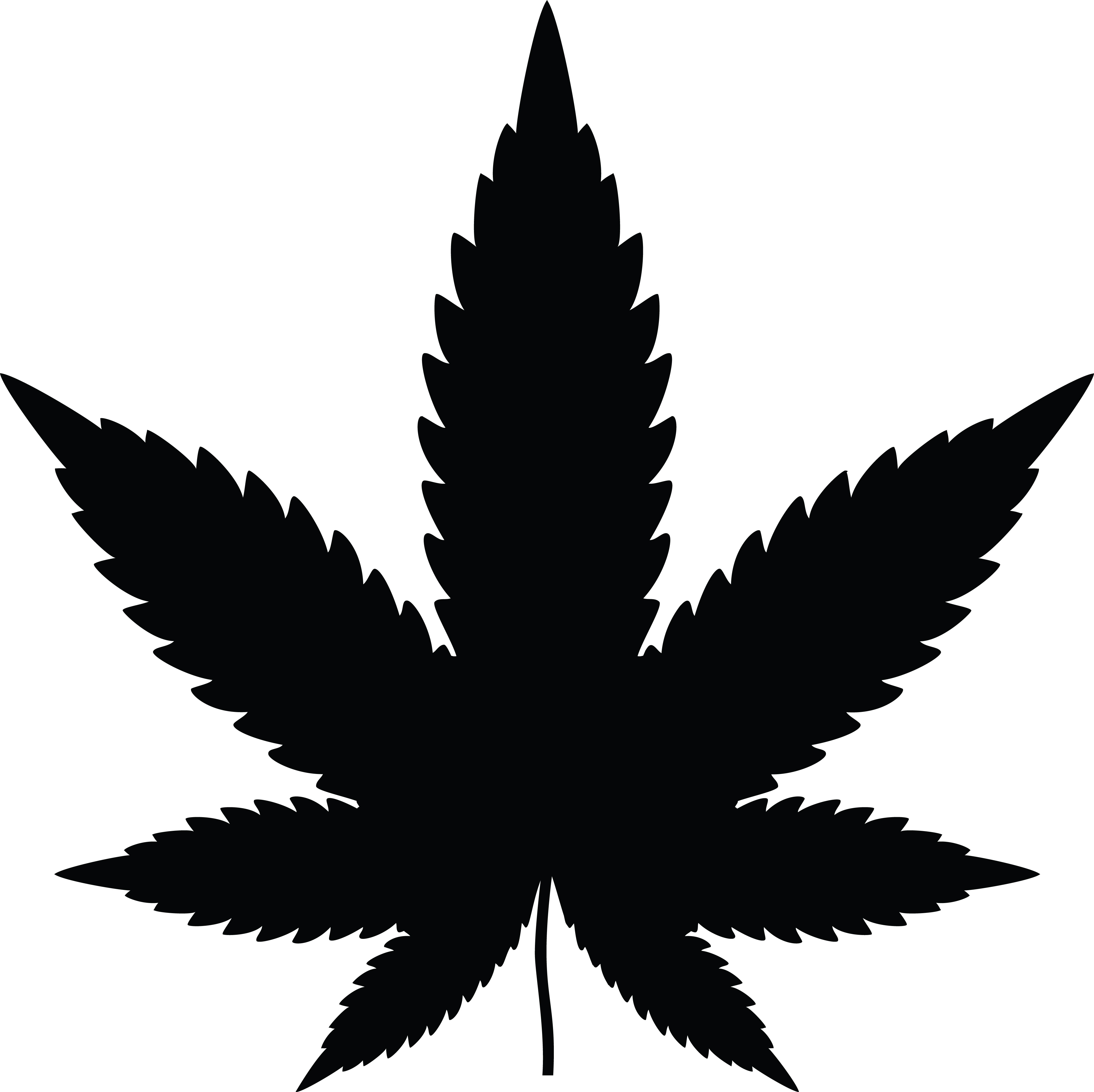 4000x3993 Clipart Of A Cannabis Marijuana Pot Leaf Silhouette