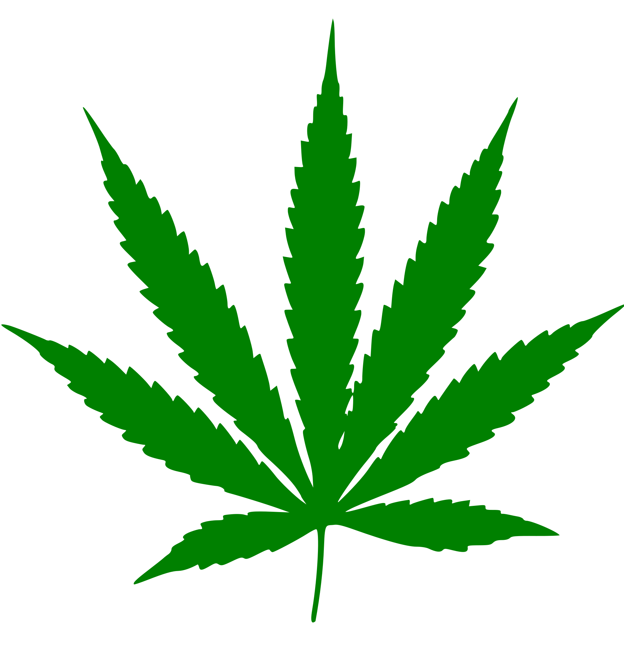 2000x2133 Weed Clipart Leaf Silhouette