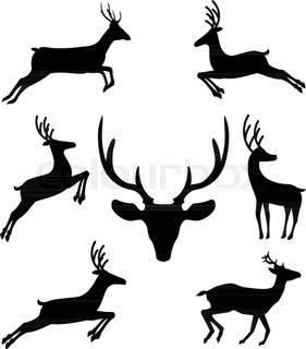 281x320 Leaping Deer Stock Vector Colourbox