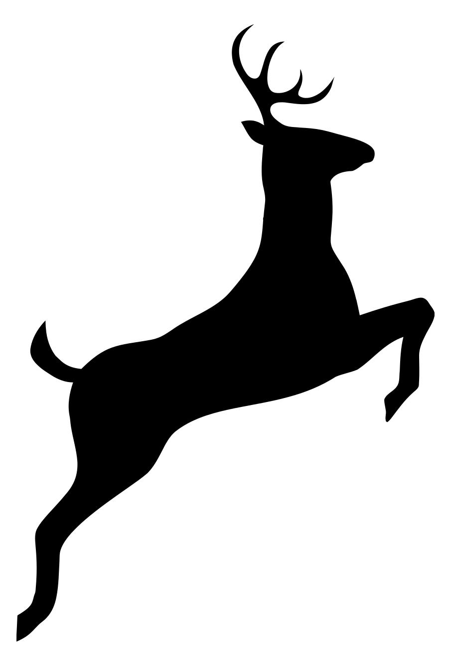 905x1337 Leaping Deer Silhouette Clipart