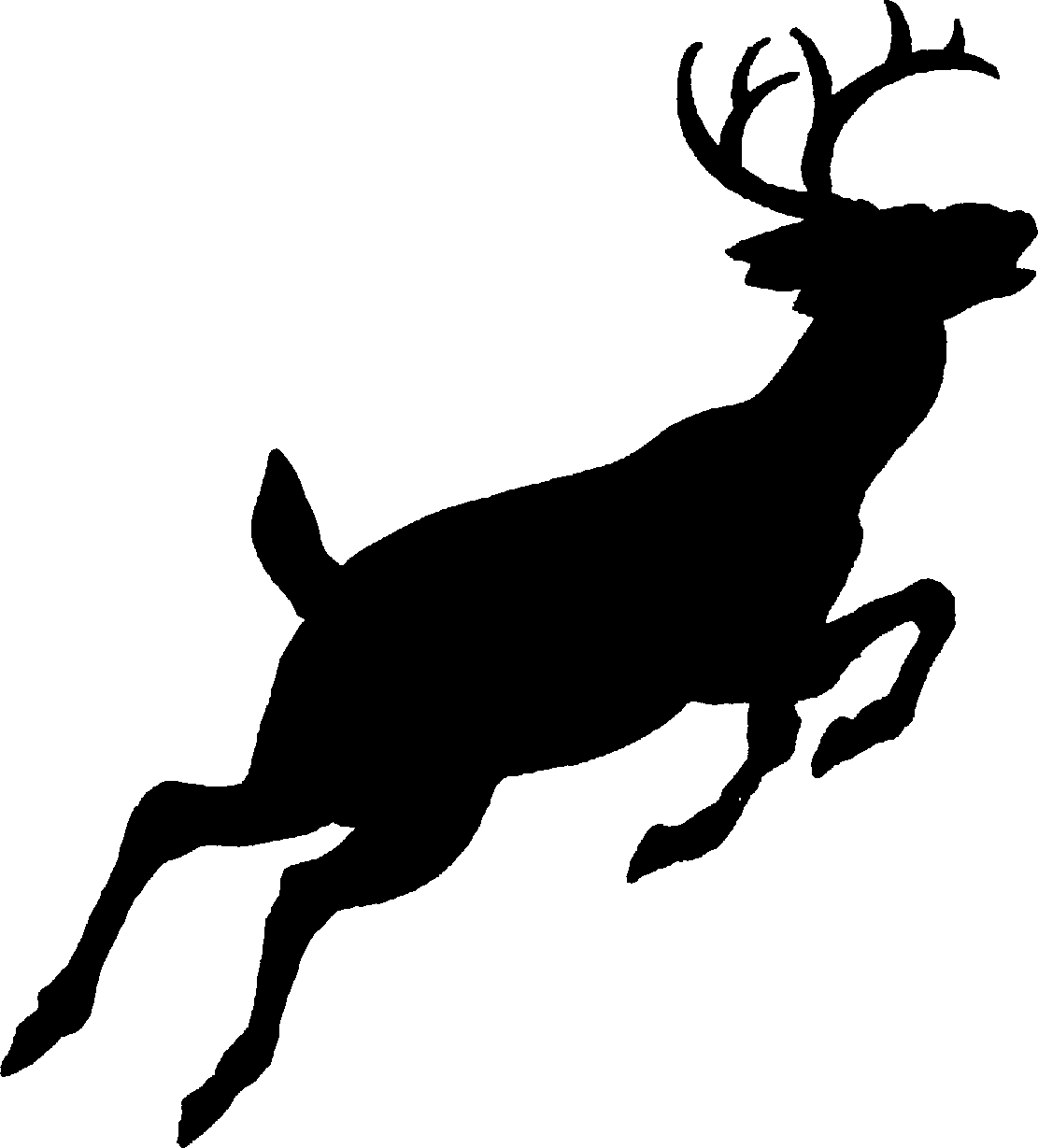 1111x1229 Whitetail Deer Jumping Clipart